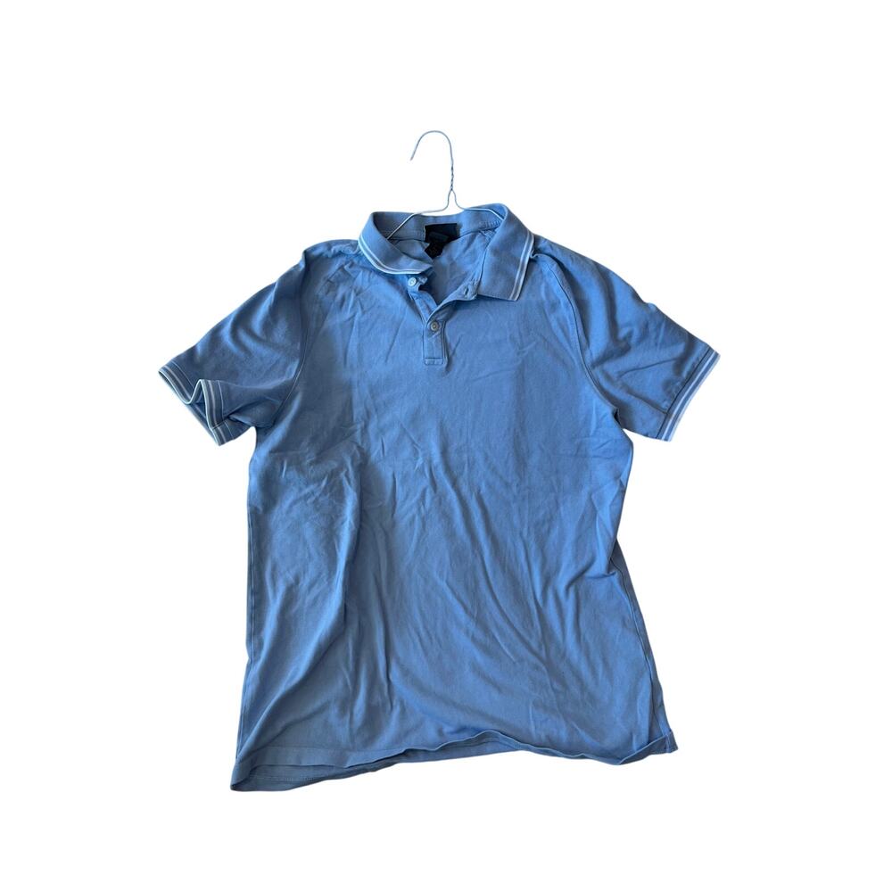 H&M Muscle Fit Light Blue Gold Polo Shirt Mens Large